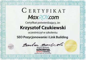Certyfikat SEO Pozycjonowanie i Link Building
